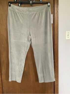 Sportelle gray velour velvet soft comfy pull on pant 2X
